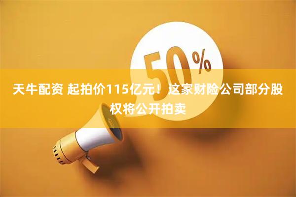 天牛配资 起拍价115亿元！这家财险公司部分股权将公开拍卖