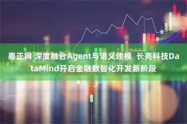 嘉正网 深度融合Agent与语义建模  长亮科技DataMind开启金融数智化开发新阶段